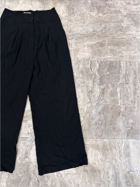 L'AGENCE Wide Leg Pants Womens Black Pintuck Pleat Trouser Sz 2